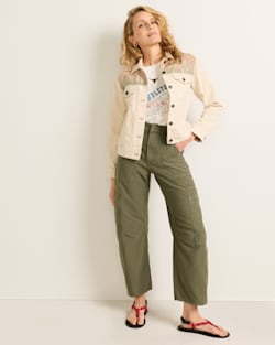 ALTERNATE VIEW OF WOMEN'S DENIM TRUCKER JACKET IN NATURAL LAUREL GROVE image number 5