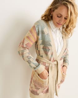WOMEN'S CHEYENNE COTTON CARDIGAN IN NATURAL MULTI image number 1