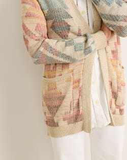 ALTERNATE VIEW OF WOMEN'S CHEYENNE COTTON CARDIGAN IN NATURAL MULTI image number 4