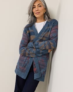 WOMEN'S CHEYENNE COTTON CARDIGAN IN BLUE MIX image number 1