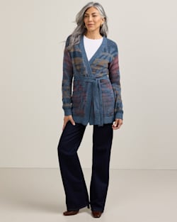 ALTERNATE VIEW OF WOMEN'S CHEYENNE COTTON CARDIGAN IN BLUE MIX image number 6