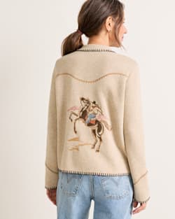 ALTERNATE VIEW OF WOMEN'S WESTERN SOUVENIR CARDIGAN IN NATURAL image number 2