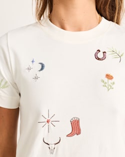 ALTERNATE VIEW OF WOMEN'S SHORT-SLEEVE DESCHUTES CHARM TEE IN IVORY image number 4