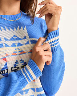 ALTERNATE VIEW OF WOMEN'S COLUMBIA RIVER COTTON SWEATER IN LAPIS BLUE CHIEF JOSPEH image number 5