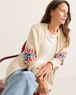 ALTERNATE VIEW OF WOMEN'S SIERRA SPRINGS COTTON CARDIGAN IN NATURAL CHIEF JOSPEH image number 2