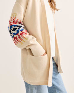 ALTERNATE VIEW OF WOMEN'S SIERRA SPRINGS COTTON CARDIGAN IN NATURAL CHIEF JOSPEH image number 5