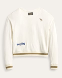ALTERNATE VIEW OF WOMEN'S LAKESIDE EMBROIDERED FRENCH TERRY PULLOVER IN IVORY image number 2