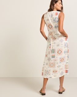 ALTERNATE VIEW OF WOMEN'S LANA SLEEVELESS LINEN DRESS IN IVORY MULTI image number 2