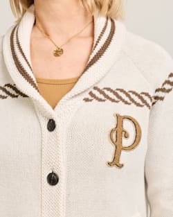 ALTERNATE VIEW OF WOMEN'S LAKESIDE COTTON CARDIGAN IN IVORY MULTI image number 4