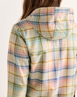 ALTERNATE VIEW OF WOMEN'S PLAID TRAILSIDE WOOL HOODIE IN PINK/BLUE image number 5