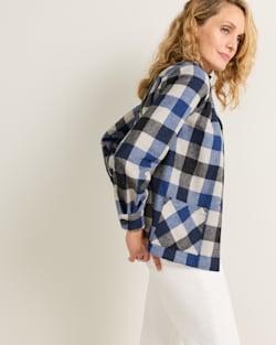 ALTERNATE VIEW OF WOMEN'S 49ER JACKET IN BLUE/TAN CHECK image number 3