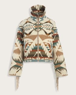 LINDSEY THORNBURG X PENDLETON FRINGED ARCHER JACKET IN NATURAL NEHALEM image number 1