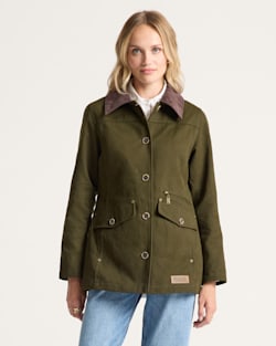 ALTERNATE VIEW OF WOMEN'S JUDITH CANVAS FIELD COAT IN DARK OLIVE image number 5