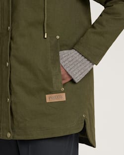 ALTERNATE VIEW OF WOMEN'S CEDAR CREEK CANVAS PARKA IN DARK OLIVE image number 5