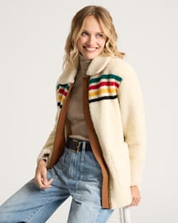 WOMEN'S GLACIER SUNSET SHERPA FLEECE JACKET IN GLACIER IVORY image number 1