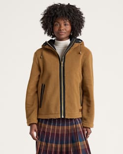 WOMEN'S AUTUMN STAR HOODED FLEECE  JACKET IN BRONZE image number 1