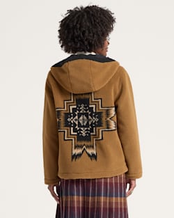 ALTERNATE VIEW OF WOMEN'S AUTUMN STAR HOODED FLEECE  JACKET IN BRONZE image number 2