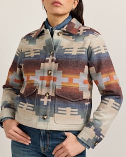 ALTERNATE VIEW OF WOMEN'S DAKOTA WOOL JACKET IN BLUE MIX SHIPROCK image number 4
