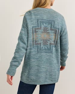 ALTERNATE VIEW OF WOMEN'S SIERRA SPRINGS COTTON CARDIGAN IN SEA BLUE MIX image number 2