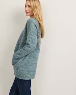 ALTERNATE VIEW OF WOMEN'S SIERRA SPRINGS COTTON CARDIGAN IN SEA BLUE MIX image number 3