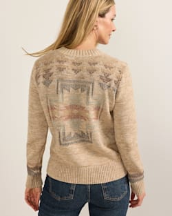 ALTERNATE VIEW OF WOMEN'S COLUMBIA RIVER COTTON SWEATER IN ECRU MIX HARDING image number 2