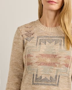 ALTERNATE VIEW OF WOMEN'S COLUMBIA RIVER COTTON SWEATER IN ECRU MIX HARDING image number 4