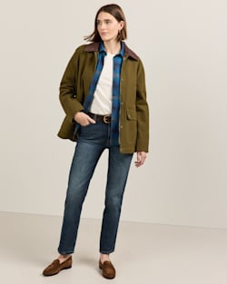 ALTERNATE VIEW OF WOMEN'S CASCADES CANVAS BARN COAT IN DARK OLIVE image number 6