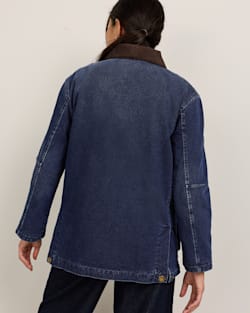 ALTERNATE VIEW OF WOMEN'S CASCADES DENIM BARN COAT IN DARK WASH image number 2