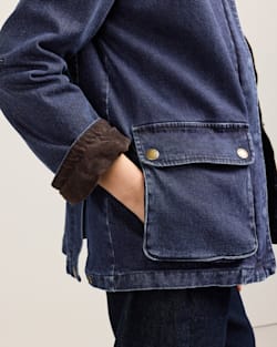 ALTERNATE VIEW OF WOMEN'S CASCADES DENIM BARN COAT IN DARK WASH image number 4