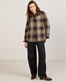 ALTERNATE VIEW OF WOMEN'S CASCADES WOOL BARN COAT IN BROWN OMBRE image number 2