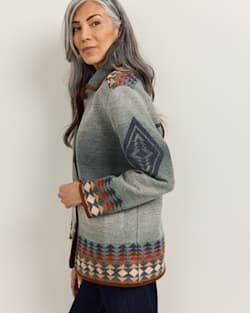 ALTERNATE VIEW OF WOMEN'S HARDING REVERSIBLE WOOL COAT IN INDIGO MULTI image number 3