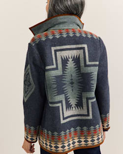 ALTERNATE VIEW OF WOMEN'S HARDING REVERSIBLE WOOL COAT IN INDIGO MULTI image number 4