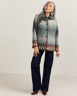 ALTERNATE VIEW OF WOMEN'S HARDING REVERSIBLE WOOL COAT IN INDIGO MULTI image number 5