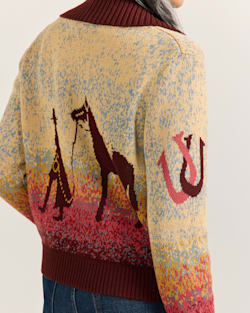 ALTERNATE VIEW OF WOMEN'S WESTERN SCENIC COTTON CARDIGAN IN SUNRISE OMBRE image number 4