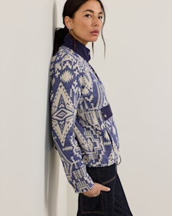 ALTERNATE VIEW OF WOMEN'S DOUBLESOFT HALF-SNAP PULLOVER IN COBALT BLUE image number 2