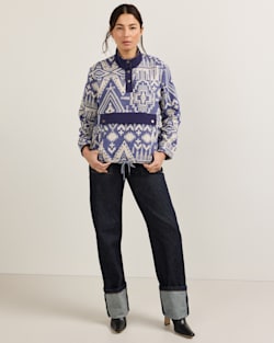 ALTERNATE VIEW OF WOMEN'S DOUBLESOFT HALF-SNAP PULLOVER IN COBALT BLUE image number 5