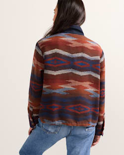 ALTERNATE VIEW OF WOMEN'S DOUBLESOFT HALF-SNAP PULLOVER IN BLUE/RED CROWNPOINT image number 2