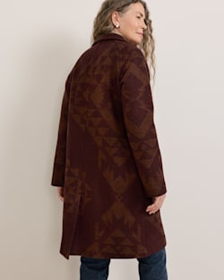 ALTERNATE VIEW OF WOMEN'S JACQUARD WOOL OVERCOAT IN BROWN ECHO BAY image number 5