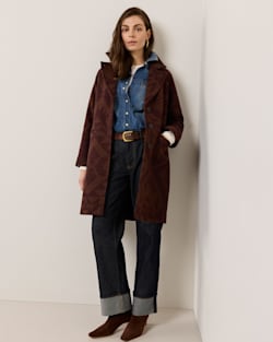 ALTERNATE VIEW OF WOMEN'S JACQUARD WOOL OVERCOAT IN BROWN ECHO BAY image number 7