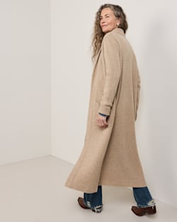 ALTERNATE VIEW OF WOMEN'S LAMBSWOOL DUSTER CARDIGAN IN TAN MIX image number 2