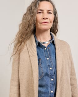 ALTERNATE VIEW OF WOMEN'S LAMBSWOOL DUSTER CARDIGAN IN TAN MIX image number 4