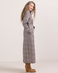 ALTERNATE VIEW OF WOMEN'S PLAID WORSTED WOOL SHIRT DRESS IN BLUE/MAROON image number 5