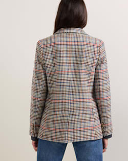 ALTERNATE VIEW OF WOMEN'S TWEED WOOL BLAZER IN CAMEL BRIGHTS CHECK image number 2