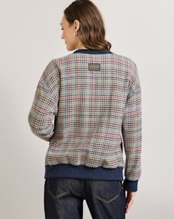 ALTERNATE VIEW OF WOMEN'S EAGLE RIVER WOOL CARDIGAN IN CAMEL BRIGHTS CHECK image number 2