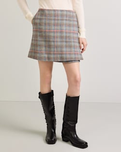 WOMEN'S MARGO WOOL WRAP SKIRT IN CAMEL BRIGHTS CHECK image number 1