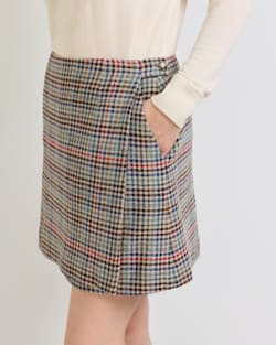 ALTERNATE VIEW OF WOMEN'S MARGO WOOL WRAP SKIRT IN CAMEL BRIGHTS CHECK image number 5