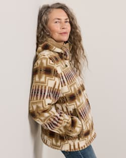 ALTERNATE VIEW OF WOMEN'S HARDING COTTONWOOD FLEECE HOODIE IN TAN/IVORY image number 3