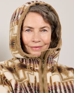 ALTERNATE VIEW OF WOMEN'S HARDING COTTONWOOD FLEECE HOODIE IN TAN/IVORY image number 5