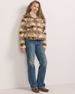 ALTERNATE VIEW OF WOMEN'S HARDING COTTONWOOD FLEECE HOODIE IN TAN/IVORY image number 6