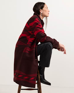 ALTERNATE VIEW OF WOMEN'S CROWN POINT ARCHIVE BLANKET COAT IN RED image number 6
